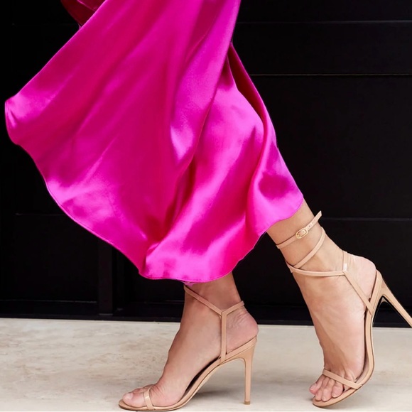 EUC STUART WEITZMAN BARELYNUDIST 100 LIGHT GOLD SZ 7B - Picture 8 of 8